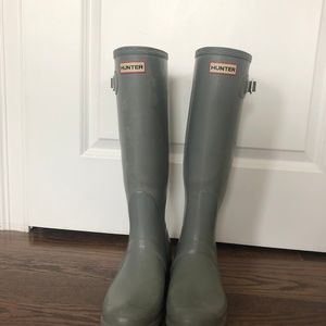 Tall Hunter Boots Matte Grey Size 9